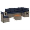 vidaXL Set Divani da Giardino 7 pz con Cuscini Grigio in Polyrattan