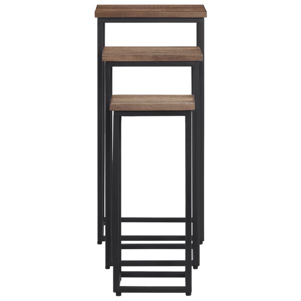 vidaXL Supporti per Piante 3 pz in Legno Massello di Teak