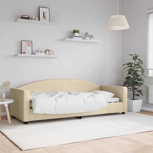 vidaXL Letto da Giorno Crema 80x200 cm in Tessuto