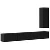 vidaXL Set mobile TV 4 pz Rovere Nero Legno ingegnerizzato