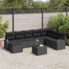 vidaXL Set di divani con cuscino 9 pcs Nero polyrattan