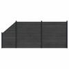 vidaXL Set di Recinzione 3 pz 446 x 186 cm WPC e Alluminio Nero