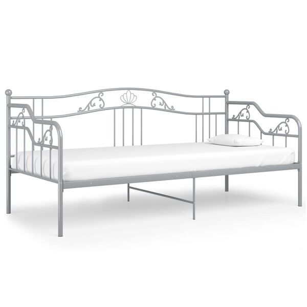 vidaXL Telaio Divano Letto Grigio in Metallo 90x200 cm
