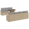 vidaXL Set Divano da Giardino 8 pcs Beige Rattan in Polipropilene