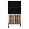vidaXL Credenza Nera 60x35x125 cm in Legno Multistrato