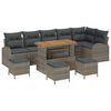 vidaXL Set Divano da Giardino con cuscino 10 pcs Grigio polyrattan
