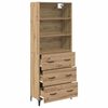 vidaXL Credenza con cassetto Rovere artigianale 69,5 x 34 x 180 cm