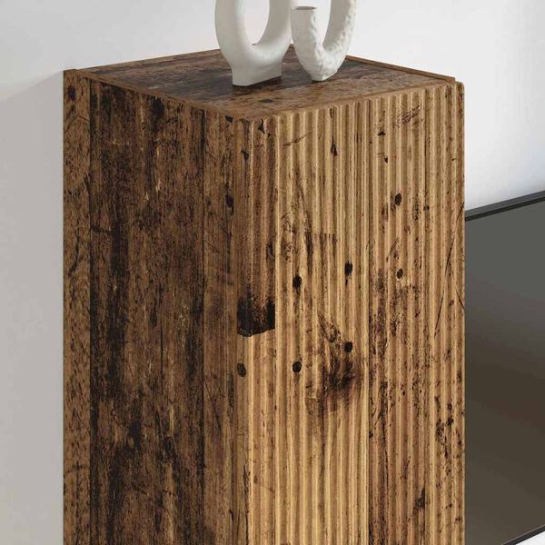 vidaXL Mobile TV da parete 2 pcs Legno vecchio 30 x 31 x 100 cm