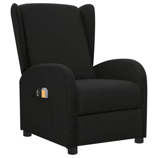 vidaXL Poltrona Massaggiante Elettrica Nera in Tessuto