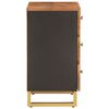 vidaXL Comodino Nero 40x29x50 cm in Legno Massello di Mango