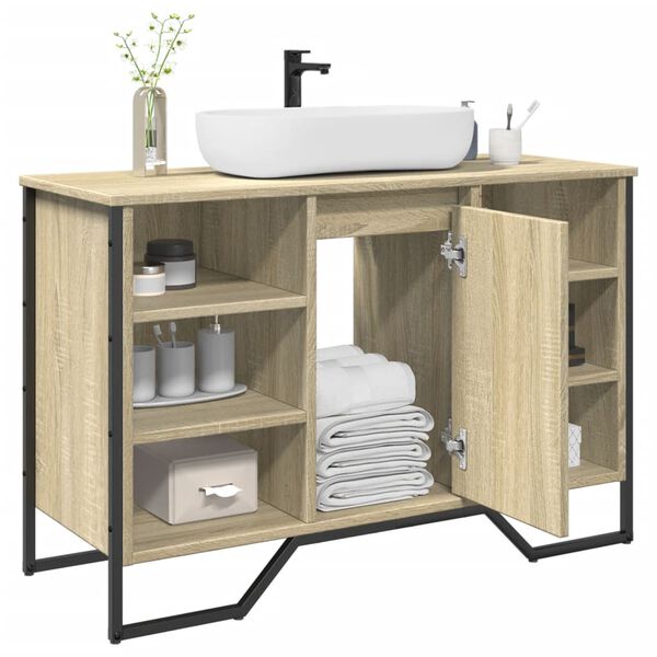 vidaXL Mobile Lavabo Bagno Rovere Sonoma 91x35x60 cm in Truciolato