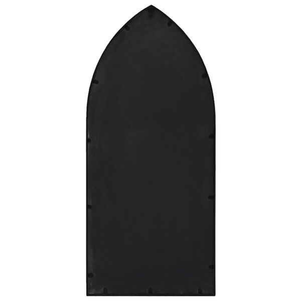 vidaXL Specchio da Giardino Nero 100x45 cm in Ferro per Uso Esterno