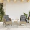 vidaXL Sedie da Giardino con Cuscini 2 pz Beige Misto in Polyrattan