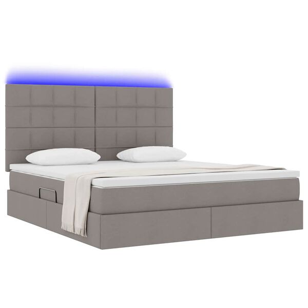 vidaXL Letto con contenitore e LED Talpa 160 x 200 cm Poliestere