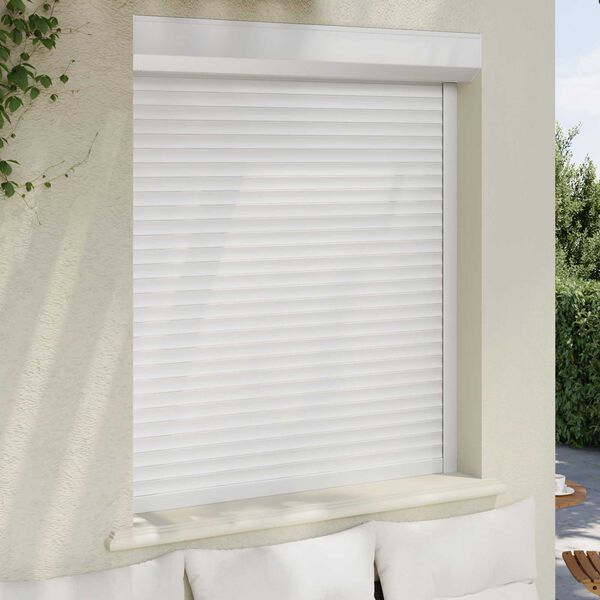 vidaXL Persiana a rullo Bianco 110 x 130 cm Alluminio e poliuretano