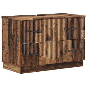 vidaXL Armadio per Lavabo da Bagno HOORN Legno antico 82 x 41 x 56 cm