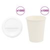 vidaXL Tazze da Caff&egrave; in Carta con Coperchi 1000 pz 8oz 200 ml