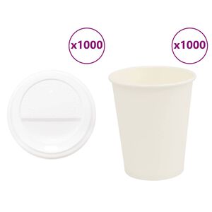 vidaXL Tazze da Caff&egrave; in Carta con Coperchi 1000 pz 8oz 200 ml