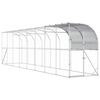 vidaXL Gabbia per Polli Contro il Muro Argento 800 x 100 x 215 cm