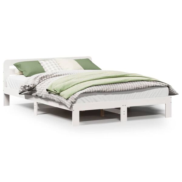 vidaXL Letto senza Materasso Bianco 120x190 cm Legno Massello di Pino