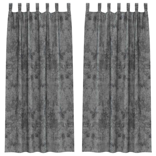 vidaXL Tende in Velluto con tende 2 pcs Grigio 245 x 140 cm Velluto