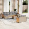 vidaXL Set Divano da Giardino 10 pz con Cuscini Beige in Polyrattan