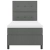 vidaXL Letto a molle con materasso Grigio scuro 90 x 190 cm Tessuto