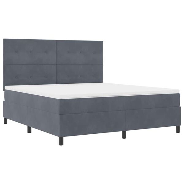 vidaXL Letto a molle con materasso Grigio scuro 180 x 200 cm Tessuto