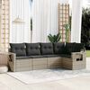 vidaXL Set Divano da Giardino 5pz con Cuscini Grigio Chiaro Polyrattan