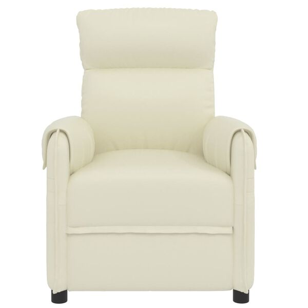vidaXL Poltrona Massaggiante Elettrica Crema Similpelle