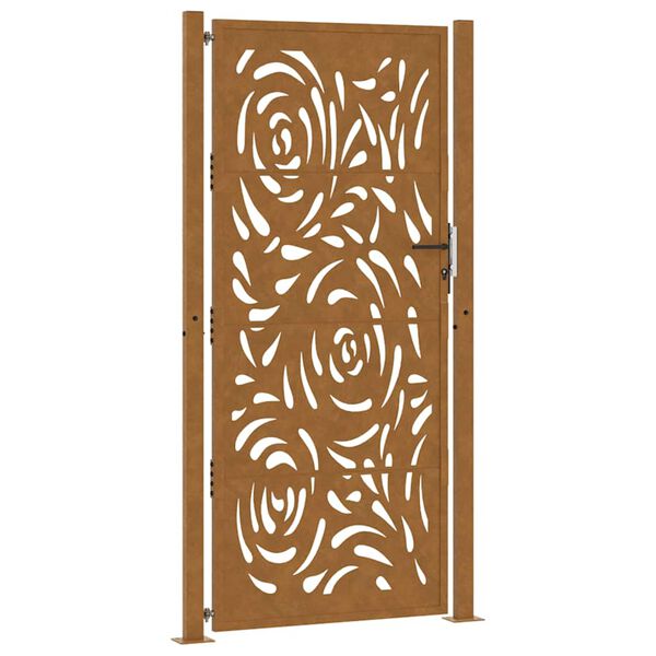 vidaXL Cancello da giardino 100x200 cm in acciaio corten con design a fiamma