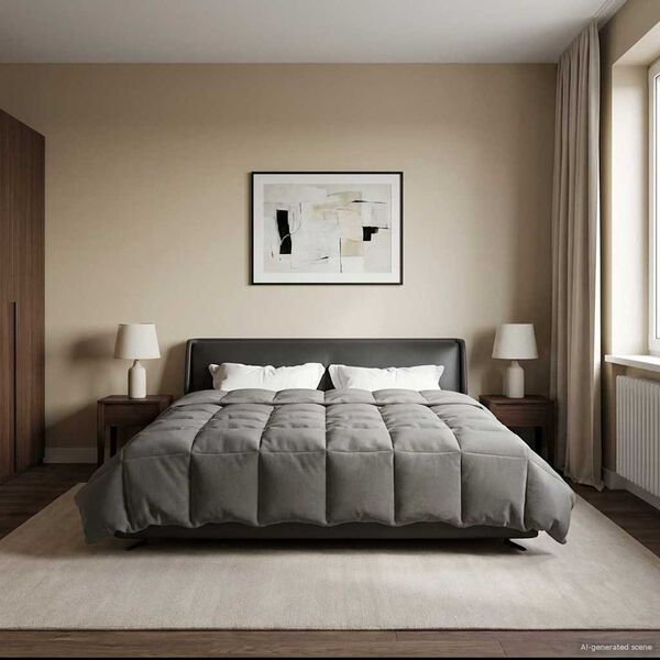 vidaXL Piumone Completo Annuale Grigio chiaro 200 x 240 cm Microfibra