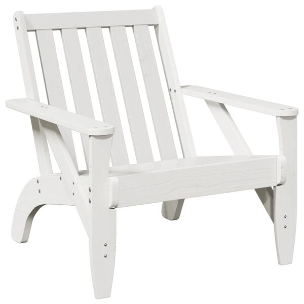 vidaXL Sedie Adirondack da Giardino 2pz Bianche Legno Massello di Pino