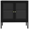 vidaXL Credenza Nera 70x35x70 cm in Acciaio e Vetro