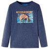 vidaXL Maglietta da Bambino Maniche Lunghe Blu Scuro M&eacute;lange 128