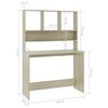 vidaXL Scrivania e Ripiani Rovere Sonoma 110x45x157 Legno Multistrato