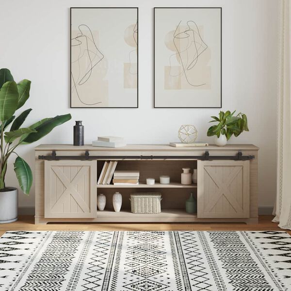 vidaXL Kit Anta Scorrevole per Armadio 183 cm in Acciaio al Carbonio