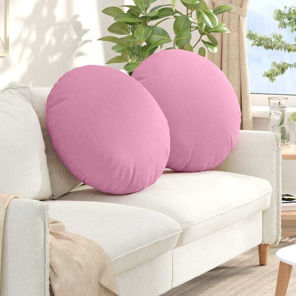 vidaXL Cuscini per Seduta 2 pcs Rosa &Oslash;60 x 21 cm Tessuto