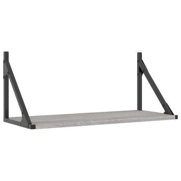 vidaXL Mensole Parete 2pz Grigio Sonoma 60x25x25,5cm Legno Multistrato