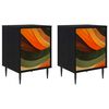 vidaXL Armadio da Notte BONN 2 pz Rovere Nero 36 x 33 x 51 cm