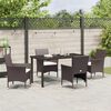 vidaXL Set da Pranzo per Giardino con cuscino 5 pcs Marrone polyrattan