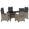 vidaXL Set da Pranzo per Giardino con cuscino 5 pcs Grigio polyrattan