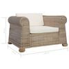 vidaXL Set di Divani 2 pz con Cuscini in Rattan Naturale