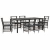 vidaXL Set da pranzo per esterni 7 pz Nero polyrattan