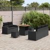 vidaXL Set Divano da Giardino con cuscino 8 pcs Nero polyrattan