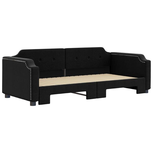 vidaXL Divano Letto con Letto Estraibile Nero 90x190 cm in Tessuto