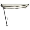 vidaXL Tenda da Sole Retrattile Manuale LED 450x350 cm Crema