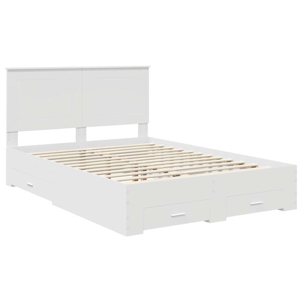 vidaXL Struttura del letto Bianco 160 x 200 cm Legno multistrato