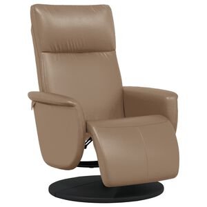vidaXL Poltrona Reclinabile con Poggiapiedi Cappuccino in Similpelle
