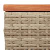 vidaXL Tavolini Giardino 2pz Beige 55x34x37 Polyrattan Legno Massello